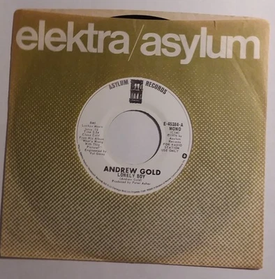 ANDREW GOLD 45 LONELY BOY (MONO) B/W LONELY BOY (STEREO) NM ELEKTRA 45384 PROMO  - Image 1 of 2