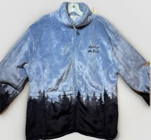 Bradford Exchange "Spirit Of The Wild" Stickerei Wolf Fleece Sherpa Jacke Gr. XL - Bild 1 von 16