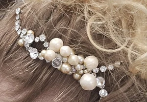 Paris by Debra Moreland Braut Haarkamm elegant Perle Kristall - Bild 1 von 4