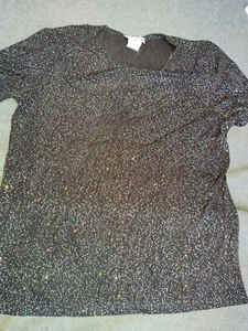 Ladies Western Connection Black Top Rhinestones Sparkly Size Medium - Picture 1 of 4
