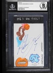 ANTAWN JAMISON NBA JAM UNC TACONES DE ALQUITRÁN NNINTENDO BOCETO ARTÍSTICO ORIGINAL FIRMADO 1/1 BAJO - Imagen 1 de 2