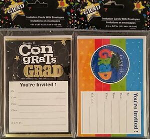 Graduation Invitations w Envelopes 8/Pk, Select: Color