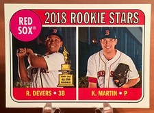 2018 Topps Heritage Rafael Devers / Kyle Martin All-Star Rookie Cup RC Card #189