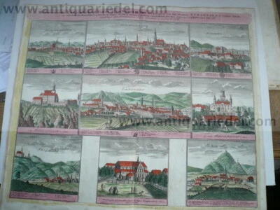 Scenographia Urbium Silesiae, pestaña. VI, 1738, Homann Heirs,"...COLORES ORIGINALES Foto 1 de 4