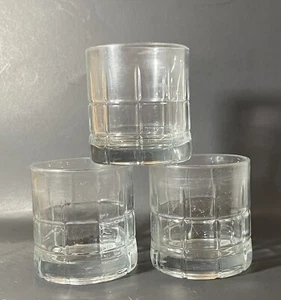Vintage Anchor Hocking Manchester Tartan schwer Klarglas niedrige Kugel Gläser 3er Set - Bild 1 von 4