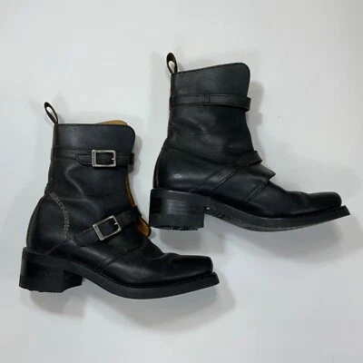 Botas de motocicleta Harley Davidson de cuero negro para mujer talla 6,5 9840097VW Foto 1 de 4