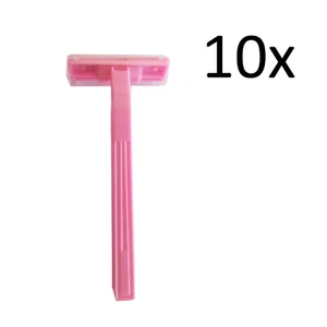 10 x WOMENS TWIN RAZOR BLADES disposable shaving legs body women woman lady - Picture 1 of 1