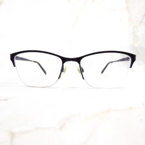 Ellen Tracy Abbey Eyeglasses Frame Women Purple Metal Half Rim Cat Eye 50-17-130 - Picture 1 of 8