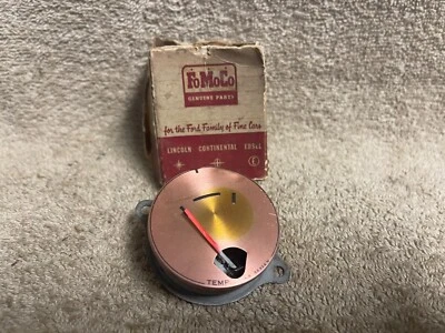 NOS FORD B9C 1957 1958 1959 1960 F100/1100 TEMP GAUGE W/COPPER FACE - Image 1 of 4