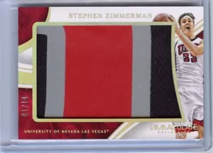 Stephen Zimmerman 2016 Panini Immaculate Collegiate Jumbo Patch Relic 1/10 UNLV - Picture 1 of 2