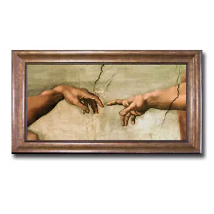Bronze Framed Creation of Adam (Detail) Canvas Artwork 12 in x 20 in Framed Size - Picture 1 of 1