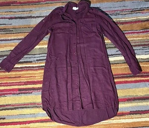 Cloth & Stone Shirt Dress Women’s Size Large Purple Button Down Long Sleeve  - Picture 1 of 11