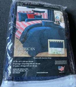Karin Maki Azul Americano Denim Tab Top Cenefa Kimlor Mills 57"x18" Nuevo en Paquete - Imagen 1 de 6