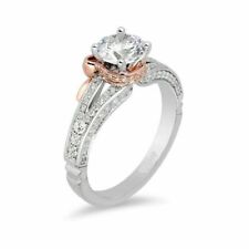 1.5Ct Round Cut Lab-Created Diamond Snow Bow Engagement Two-Tone Ring 925 Silver