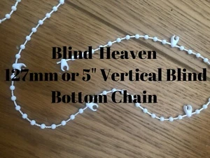 Vertical Blind Bottom Stabilising chain White 127mm or 5" Blind Spares 10m + - Picture 1 of 13