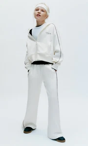 Zara Kids White Model Hooded Jacket and Wide Leg White Quality Model Pants 11/12 - Picture 1 of 3
