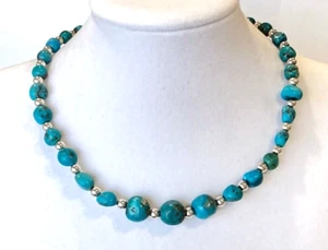 Carolyn Pollack Relios Sterling Gumball Turquoise Southwestern Necklace 30.7g - Picture 1 of 3