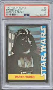 1977 Wonder Bread Star Wars Darth Vader #5 Condition PSA 9 “Mint”  
