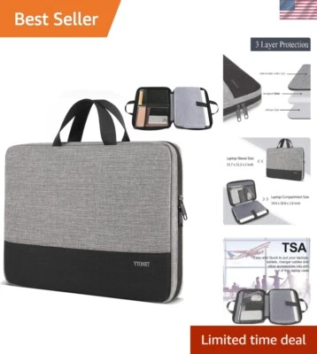 Professional Laptop Case for 15.6 Inch Notebooks – Organizing Sleeve Bag in Grey - Image 1 of 4