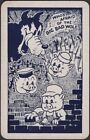 Playing Cards Single Card Old Vintage * DISNEY 3 LITTLE PIGS + BIG BAD WOLF *  A