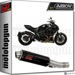EXHAUST GP GUN by ARROW STEEL BLACK DUCATI DIAVEL 2014 14 2015 15 2016 16 - Picture 1 of 3