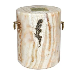 Steinurne Natur Onyx mit Calla Lilie Einäscherung Asche Urne für Erwachsene Denkmal - Bild 1 von 6