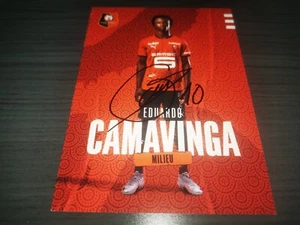 Eduardo Camavinga hand signed Stade Rennais FC Club autograph card - Picture 1 of 2