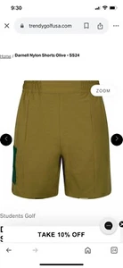 STUDENTS GOLF ‘olive”DARNELL NYLON SHORTS SIZE XXL - Picture 1 of 5