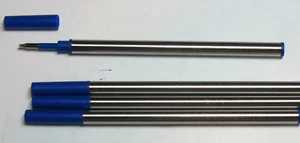 4 RELLENOS ESTÁNDAR DE METAL AZUL MEDIO ROLLERBALL-AJUSTE WATERMAN + VISCONTI+MÁS - Imagen 1 de 1