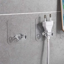 10PCS Power Plug Socket Hook Rack Holder Hanger Office Home Wall Decor Organizer