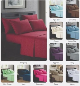 VIRAH BELLA PLATINUM HOTEL QUALITY EMBOSSED FULL SIZE SHEET SET w/4 PILLOW CASES - Picture 1 of 14