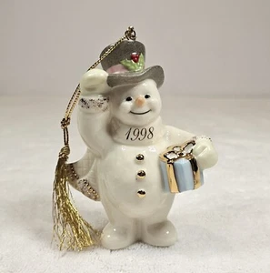 Lenox 1998 Annual Snowman Christmas Tree Ornament A Frosty Morning Original Box - Picture 1 of 7