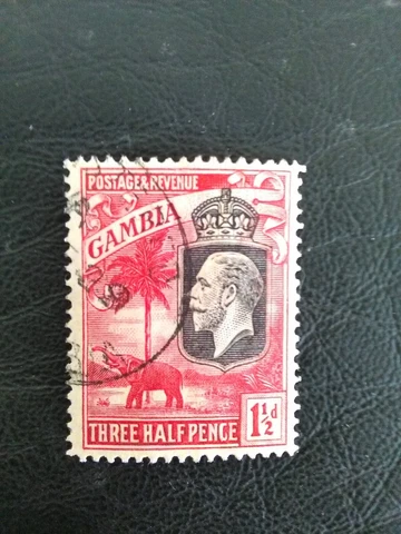 GAMBIA USED STAMP 1922 KGV ELEPHANT 11/2d RED BLACK SG125 Cover