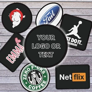 Custom Personalized Iron-On Patches Business Logo Photo DTG Printed Patch - Picture 1 of 9