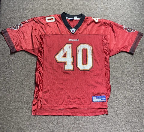 Vintage Mike Alstott Tampa Bay Buccaneers Jersey Reebok Red NFL Mens Large L Cover