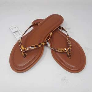 Sandalias para mujer J Crew chanclas con estampado animal de leopardo talla 8 M - Imagen 1 de 8