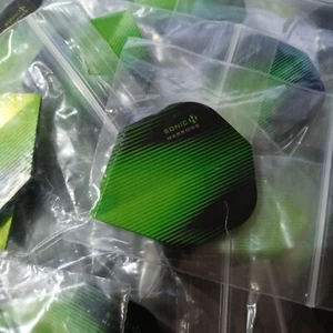 25 sets Harrows Sonic Metallic Dart Flights Standard Green & Black - Picture 1 of 1