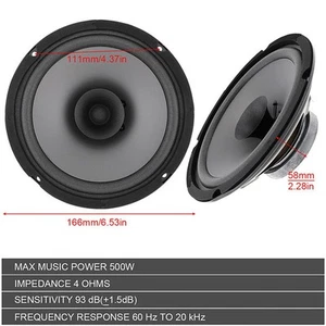 Experience Clear Sound with These 2Pcs 6 Inch Car HiFi Coaxial Speakers - Picture 1 of 11