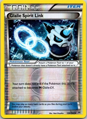POKEMON GLALIE SPIRIT LINK 139/162 REVERSE HOLO TRAINER BREAKTHROUGH LP - Image 1 of 2