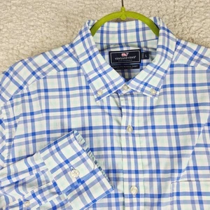 Vineyard Vines Performance Classic Fit Murray Shirt Mens Large Gingham Plaid - Picture 1 of 10