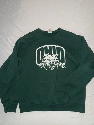 VTG Ohio University Bobcats Crewneck Sweatshirt Green Size Men’s Medium - Image 1 of 4
