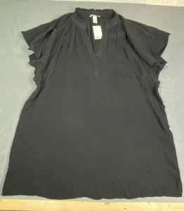 Abito corto donna H&M nero manica svasata garzato scollo a V nuovo con etichette XL  - Foto 1 di 13
