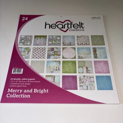 Heartfelt Creations MERRY AND BRIGHT Collection 24 pk 12 x 12 Paper Pad UNUSED - Image 1 of 4