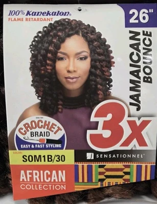 Colección Aficana 3X Cabello Jamaicano Rebote Crochet. SOM1B/30. Por SENSATIONNEL  Foto 1 de 2