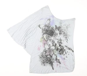 Next Women's Grey Asymmetrical Top 18 Butterfly Sequin - Picture 1 of 12