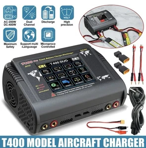 HTRC T400 Pro Dual Channel RC Lipo Battery Charger/Discharger W/Touchscreen LCD - Picture 1 of 10