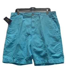 Ralph Lauren Polo klassische Passform Leinenshorts für Herren 33 Taille türkisblau neu mit Etikett - Bild 1 von 10