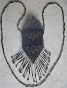 VINTAGE SMALL HIPPY BOHO BEADED SHOULDER BAG WITH FRINGE - Picture 1 of 4
