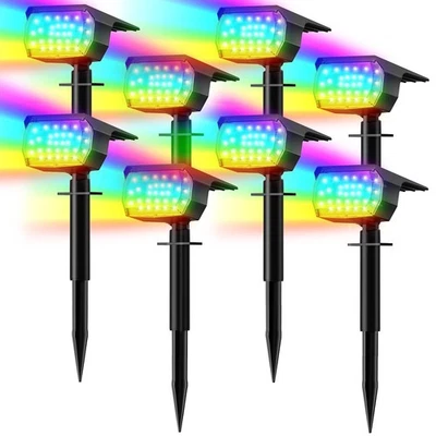 Solar Spot Lights Outdoor Color Changing, [7 Modes/8 Pack] Christmas Landscap... - Image 1 of 4