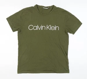 Camiseta para hombre Calvin Klein verde cuello redondo talla S - Imagen 1 de 12